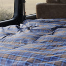 クッションにもなる羽毛ふとん（チェック）