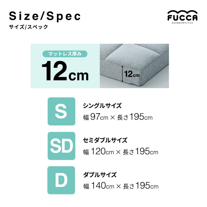 ふとんみたいなマットレス【ＦＵＣＣＡ　１２ｃｍ】